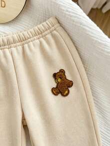 男婴可爱休闲卡通图案长袖卫衣和裤子套装