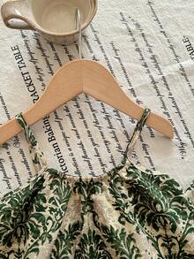 SHEIN 女婴休闲度假印花吊带背心和松紧腰裤套装 - 彩色 - 查看 4