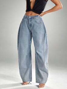 Pantalones de mujer pantalones vaqueros pantalones anchos pantalones de mezclilla mujer pantalones baggy pamtalones mujer pantalones de mujer mezclilla pantalones de mujer curvy - Gris - Ver 6