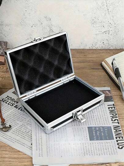1 st låsbar aluminiumlåda - svart multifunktionell säkerhetsförvaringslåda för smycken, kontanter, mynt, bankkort och nycklar - hem, kontor, resor bärbar dold säkerhetslåda - kompakt design, robust struktur, högkvalitativ metall, diskret , smyckeskrin designad för säkerhetsanvändare