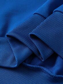 Mr Men Little Miss X SHEIN Women's Casual Cute Cartoon Rainbow & Letter Graphic Crew Neck Sweatshirt, Autumn - Blue - View 6