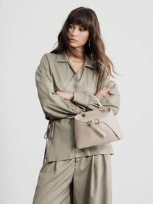 SHECARRY Ladies' Elegant Commuter-Style Handbag With Strap Details, Suitable For Daily Commuting Shopping