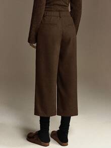 Ontre 女士直筒口袋七分裤，复古风现代都市通勤休闲浪漫款，适合约会、派对、婚礼、毕业典礼、度假、海滩及各种场合。 - 棕色 - 查看 7