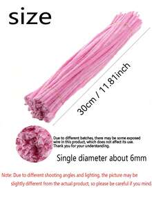 100pcs/Set Twist Tie Plush Craft Sticks DIY Floral Bouquet Material, Foldable High Quality Colorful Pipe Cleaners, Bendable Plush Sticks Suitable For Mother's Day, Graduation, Wedding, Birthday Gifts [Note: Due To Shooting Angle And Lighting, The Product May Look Slightly Different From The Actual Item, Please Consider Before Purchasing] - Multicolor - View 11