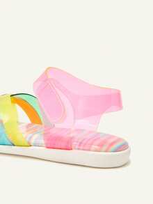 Cozy Pixies 1 Đôi dép đế bằng hở mũi thời trang đa năng dễ thương cho kỳ nghỉ hè trên bãi biển trong suốt nhiều màu sắc giản dị cho bé gái mới biết đi - Nhiều màu - Xem 7