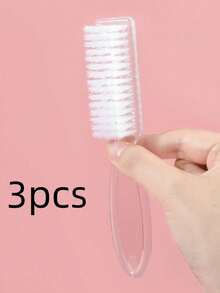 1/2/3/5PCS Long-Handled Square-Headed Transparent Plastic Multi-Functional Nail Brush Dust Demover Handheld Straightener Dustproof Transparent Nail Care Home Beauty Nail Art Tool Cleaning Accessory. - Clear - View 14