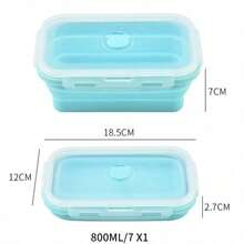 صندوق غداء قابل للطي قطعة واحدة، صندوق غداء من السيليكون، صندوق تخزين سلطة الفواكه، صندوق تخزين طعام محمول للسفر، حاوية تخزين طعام للنزهات والتخييم، مع غطاء محكم الإغلاق وصمام تهوية، مانع للتسرب وسهل التنظيف - متعدد الألوان - مشاهدة 18