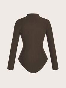 SHEIN LUNE Áo liền thân nữ kiểu dáng thường ngày - Cà phê nâu - Xem 2