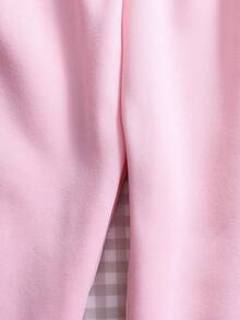 2pcs/Set Casual Plaid Patchwork Sweatshirt For Tween GirlsComfortable & Thick For Outdoor Activities - Pink - View 7