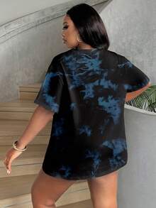 Betty Boop x SHEIN 大码女式夏季休闲日常通勤时尚街头豹纹卡通人物星星字母扎染印花短袖T恤 - 白色 - 查看 6