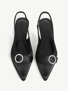 CUCCOO CHICEST Giày bệt mũi nhọn tối giản, giản dị dành cho nữ - màu đen - Xem 5