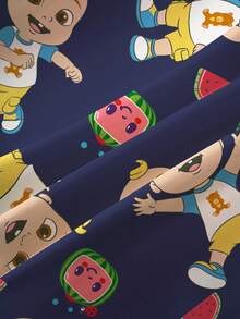 CoComelon X SHEIN Baby Boy Casual Cartoon Pattern Round Neck Short Sleeve Top, Summer - White - View 5