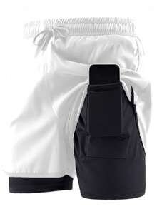 3 Piezas Pantalones cortos deportivos de camuflaje para hombre, 2 en 1, de secado rápido, para entrenamiento, gimnasio, Fitness, Jogging, Verano - 3PCS - Ver 2