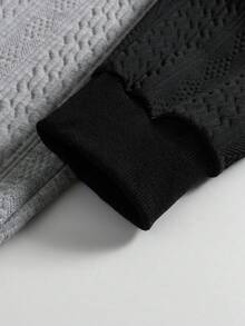 Manfinity Homme Felpa con cappuccio casual da uomo a maniche lunghe con coulisse e colore a contrasto, morbida e comoda, felpe casual da uomo - Multicolore - Visualizzare 6