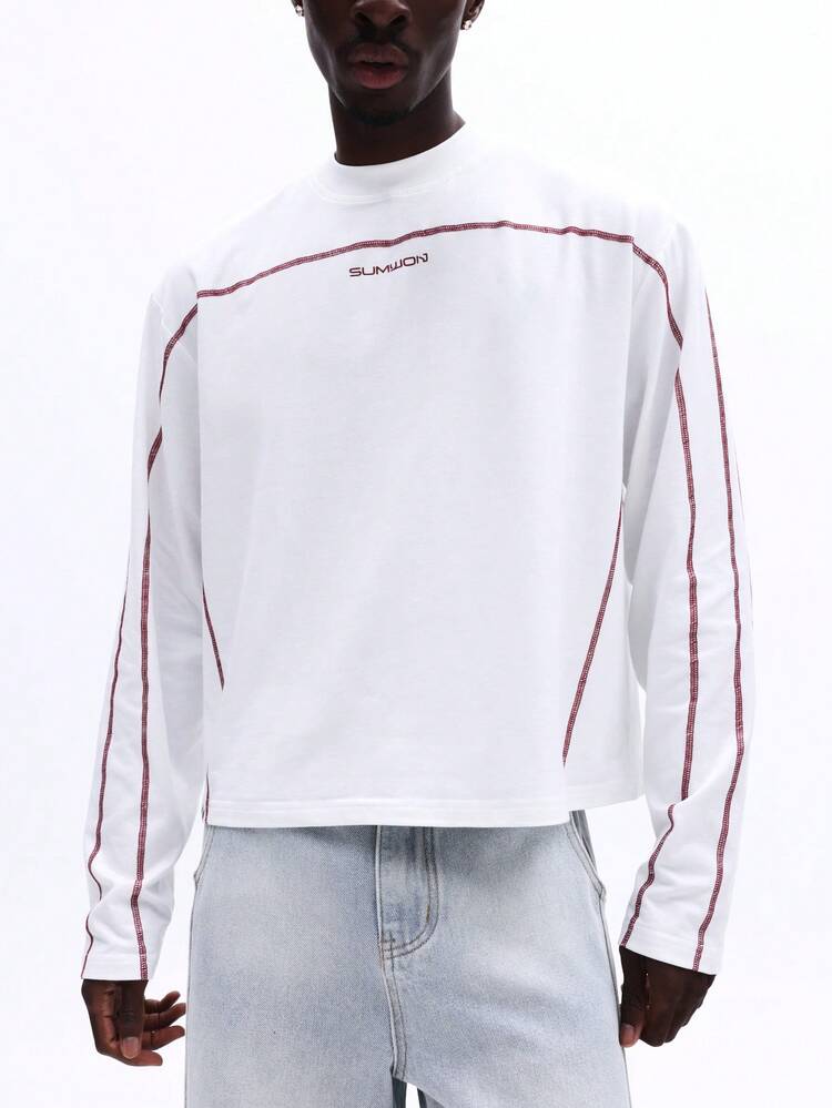 Langarmshirt mit Kontrastnähten