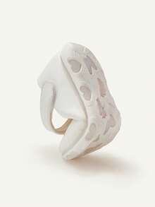 Cozy Pixies 1 Pair White Bunny Shoes With Glossy Texture, 3D Rabbit Ear Design, Hook And Loop Strap For Easy On/Off, Cute Cartoon, Soft & Comfortable, Fashion Princess Shoes - White - View 10