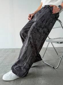 HUEFORM Men's Casual Branch Print Grey Pants Men Art Pants - Multicolor - View 4