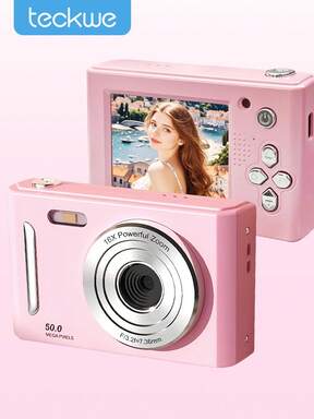 Teckwe Digital Camera, CCD Camera For, Shoot Digital Cameras With 16X Digital Zoom Anti Shake, Compact Portable Small Gift For Boys Girls Students