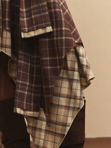 NYA SZN Skirt High Rise Loose Tie Knot Plaid Red Yellow Grunge Holiday Festive Winter Valentines Day Special Occasion Elegant Luxury Carnival Outfits For Women - Multicolor - View 3