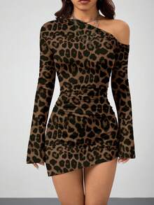 Coolane Đầm ngắn tay dài lệch vai dành cho nữ - Nhiều màu - Xem 4