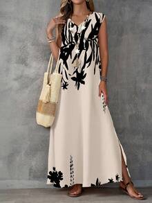 EMERY ROSE Đầm nữ kiểu dáng tối giản, họa tiết trừu tượng, thích hợp cho lễ hội mùa thu/đông, phong cách thường ngày. - Nhiều màu - Xem 4