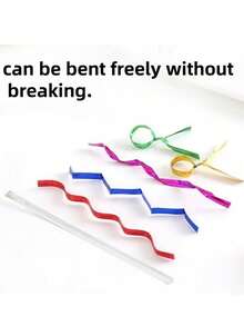 100个金属扭扭扎带，彩色螺旋扎带，适用于玻璃纸派对礼品袋、可爱锥形生日糖果袋，8种颜色可选，10厘米/3.97英寸 - 彩色 - 查看 6