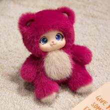 Süße Familien-Vinyl-Puppen, weiche Vinyl-Puppen, Anhänger in Rosenrot-Bär-Form, Anhänger in Gelb-Schaf-Form, Geburtstagsgeschenke, Weihnachtsdekoration, Halloween (Innenmaterial Tangjia (hart), keine Plüschfüllung)