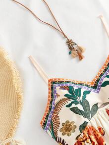 Travachic Vacation Woven Printed Spaghetti Strap Women Mini Dress, Beach Chic Dress, Tropical Print Dress, Casual Going Out Outfits,Vacation Casual Terno Outfit For Women,Summer Holiday Outfits,Spring Break Outfits,Party Outfit,Beach Outfit,Spring Clothing,Valentine's Day,Valentine Outfits For Women,Carnival Costume,Elegant,Floral,Carnival,Spring To Summer ,Party ,Summer Dress,Valentine's Day Dress,Wedding Guest Dress For Women,Birthday Dress,Party Dress,Elegant Dresses For Women,Floral Dress,Summer Dress,Carnival Costume, Mexican Style Dress Women Boho Dress For Women,Party Dress,Beach Outfit,Elegant Dresses For Women Tropical Vacation Dress Boho Summer Dress Women Beach Sundress Summer Beach Dress, Bohemian Outfits, Ibiza Outfits, Western Style - Multicolor - View 3