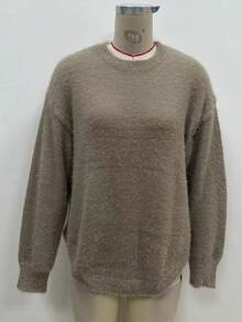 Chiquease 女士新款休闲宽松简约风时尚毛衣，秋季秋冬装 - 深灰色 - 查看 1