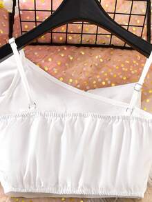 Sparklyn 两件套女童红色蝴蝶结吊带背心搭配黑色短裤，金属腰带，优雅春夏装扮 - 黑與白 - 查看 5