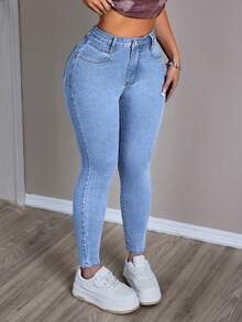 Pantalones skinny de mujer pantalones vaqueros pantalones de mezclilla mujer jeans mujer jeans tiro alto mujer pantalones de mezclilla mujer - Blue Ambition - Ver 3