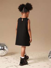SUMWON Sleeveless A-Line Mini Dress With Embellished Bow Detail For Special Occasions - Black - View 2