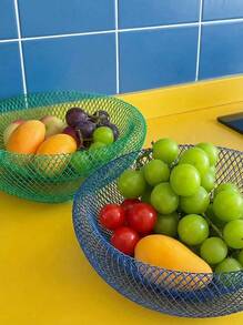 Joivida 1pc/2pcs Simple And Creative Bird's Nest Fruit Blue, Mesh Fruit Basket, Draining Basket, Suitable For Placing Snacks And Fruits In The Kitchen, Living Room, Dining Table - Multicolor - View 5