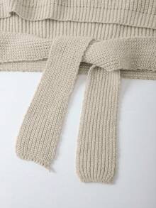 SHEIN Franclia Bộ 2 áo len cổ lọ màu trơn dáng rộng thoải mái cho nữ, đa năng và thanh lịch, mùa thu/đông - Màu nâu  Mocha - Xem 5