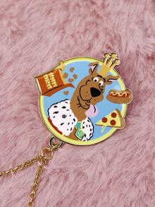 SCOOBY-DOO X SHEIN Broche de liga de zinco com desenho de cachorro fofo em estilo cartoon (1 peça), requintado e adorável, de luxo, ideal para festas, shows e festivais. - Ouro - Ver 3