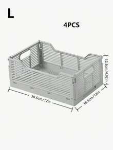 4PCS Modern Stackable Plastic Storage Baskets, Foldable Organizer Boxes For Snacks, Fridge & Desktop, Home & Office Organization - Multicolor - View 11