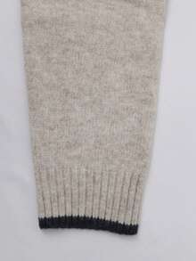 Franclia Plus Size Women Vintage French Style Loose Fit Round Neck Long Sleeve Contrast Trim Knit Cardigan, Women Casual Outerwear For Autumn/Winter Knitwear Button Up Sweater Sweater For Women Thin Sweater