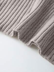 SHEIN Franclia 新款秋冬欧美休闲高领修身中长针织毛衣连衣裙 - 藕粉色 - 查看 5