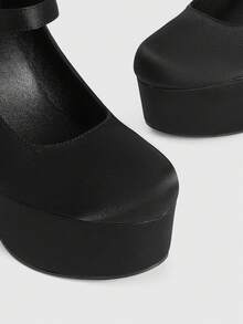 CUCCOO LuxiPop Women's Thick Sole Fashionable High Heel Shoes, Suitable For Party Occasions - Black - View 4