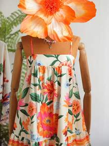 Travachic Floral Print Cami Dress, Casual Vacation Style - Multicolor - View 5