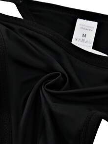 1pc Men's Sexy Shiny Waistband Black Briefs