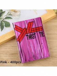 100个金属扭扭扎带，彩色螺旋扎带，适用于玻璃纸派对礼品袋、可爱锥形生日糖果袋，8种颜色可选，10厘米/3.97英寸 - 彩色 - 查看 36