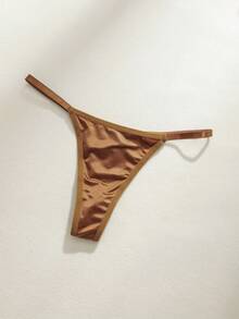 NudeFit 4件套亮面三角杯吊带背心和丁字裤内衣套装