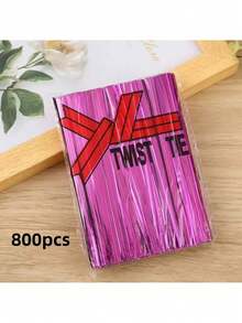 100个金属扭扭扎带，彩色螺旋扎带，适用于玻璃纸派对礼品袋、可爱锥形生日糖果袋，8种颜色可选，10厘米/3.97英寸 - 彩色 - 查看 35