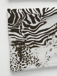 Manfinity EMRG Men's White Leopard Design Loose Casual Pants , High Street Mixed Animal Print ,,Fashion Elastic Drawstring Waist , Wide Leg Straight Cut , Unisex Couple Style , Luxury Resort Vacation Trousers,Fashion Casual Leopard & Zebra Print Straight Leg Pants, Digital Print