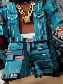 SHEIN Tween Boy Casual Classic Cartoon Pixel Man Soldier Graphic Round Neck Short Sleeve T-Shirt, Suitable For Summer - Multicolor - View 3