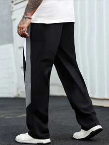 Manfinity Hypemode Men's Casual Straight Leg Pants - Black - View 2