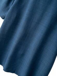 Áo cánh thêu màu trơn thường ngày cỡ lớn Linhara dành cho nữ - Màu xanh lam - Xem 8