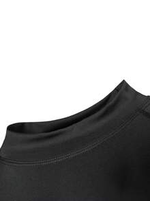 Acti Log Men's Skull Print Turtleneck Slim Fit Athletic Long Sleeve T-Shirt Compression Shirt Men - Black - View 4