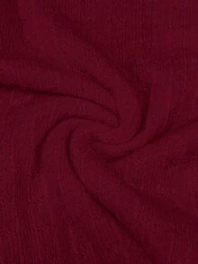 SHEIN LUNE 新款秋冬简约优雅百搭加厚高领套头毛衣（女款） - 酒紅色 - 查看 6